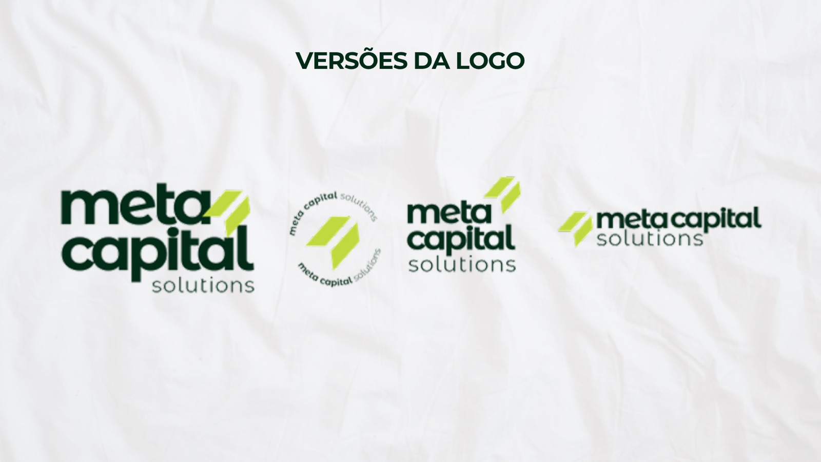 As quatro versões da logo em fundo claro
